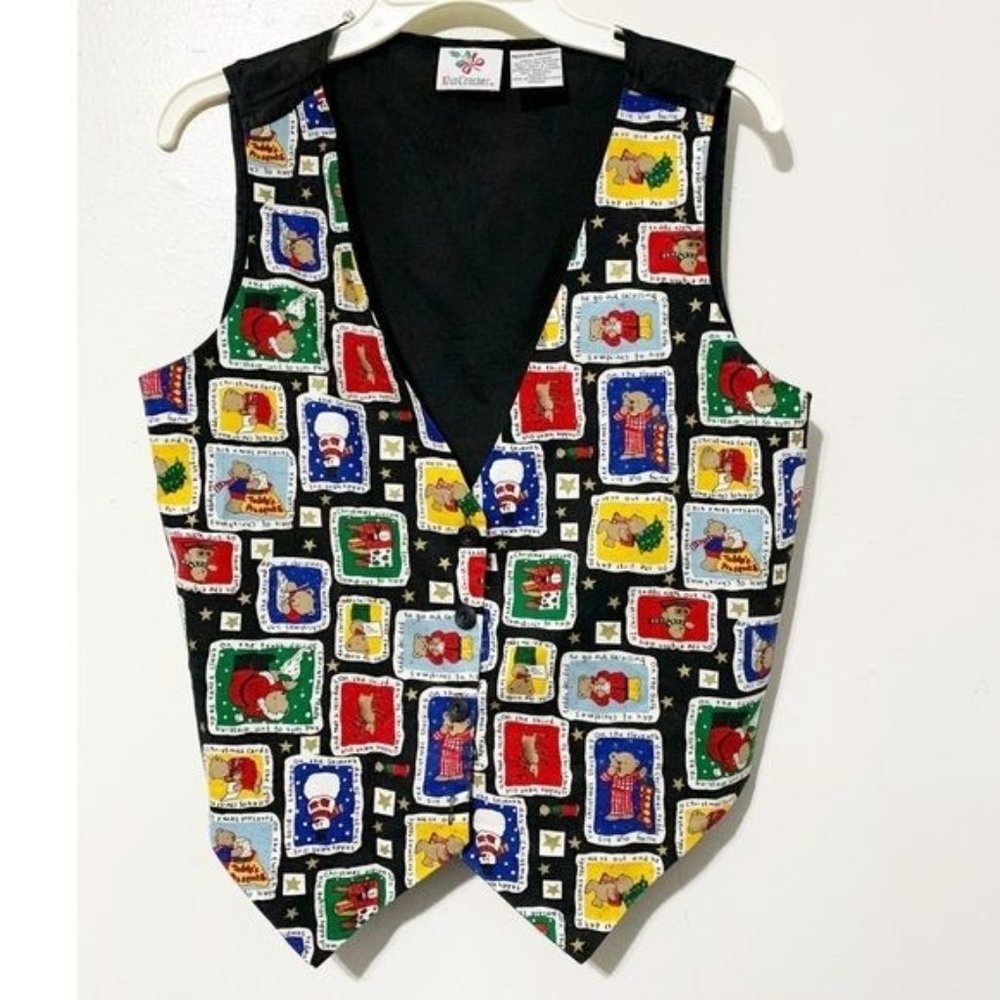 Nutcracker Christmas Vest Medium 12 Days of Christmas Holiday nowman Bear